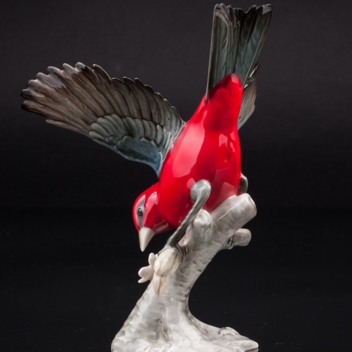 Красно-черная танагра, Hutschenreuther, Германия, 1970 гг