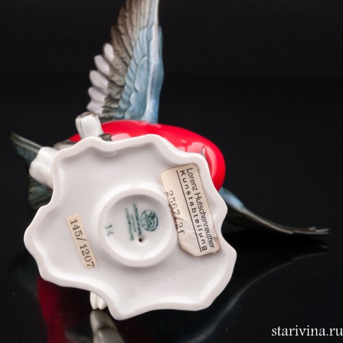 Красно-черная танагра, Hutschenreuther, Германия, 1970 гг