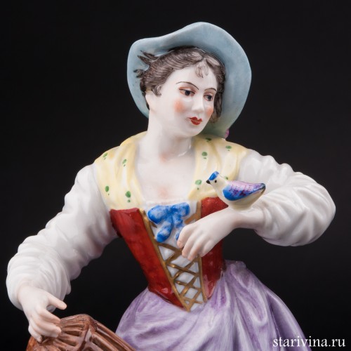 Пара с птичьими клетками, Volkstedt, Германия, сер. 20 в