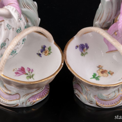 Фарфоровые подсвечники дети с корзинами, Meissen, Германия, кон. 19 в