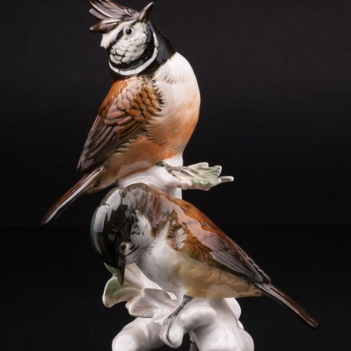 Две хохлатых синицы, Karl Ens, Германия, 1950 гг