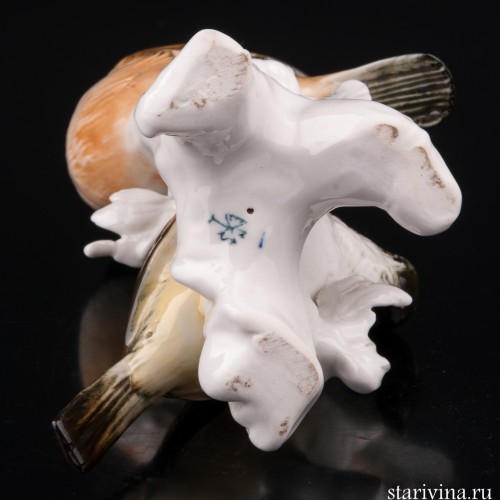 Две хохлатых синицы, Karl Ens, Германия, 1950 гг