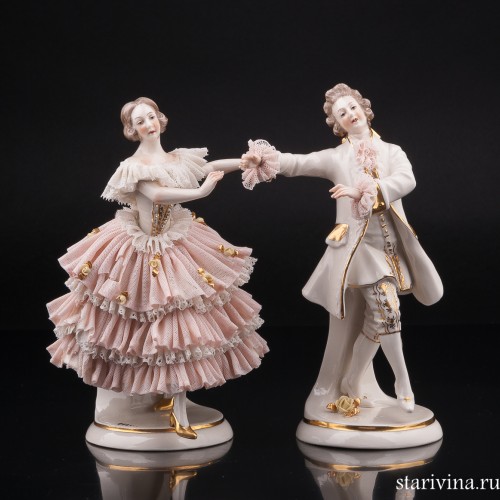 Танцующая пара, кружевная, Ackermann & Fritze, Германия, 1908-51 гг