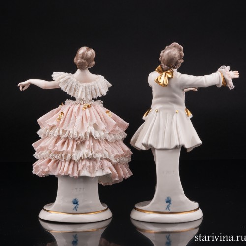 Танцующая пара, кружевная, Ackermann & Fritze, Германия, 1908-51 гг