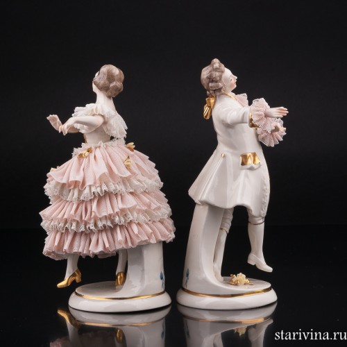 Танцующая пара, кружевная, Ackermann & Fritze, Германия, 1908-51 гг