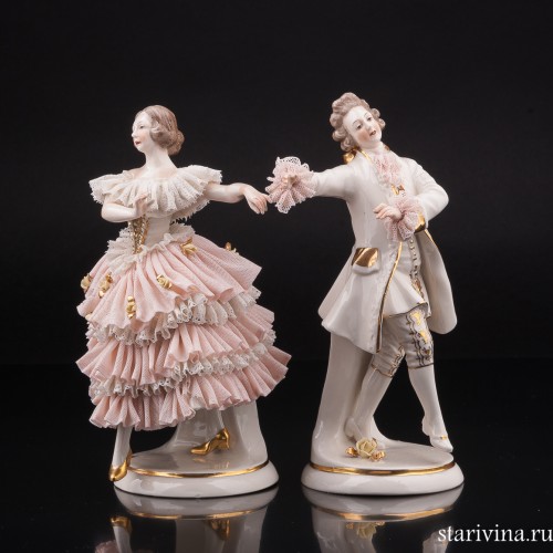 Танцующая пара, кружевная, Ackermann & Fritze, Германия, 1908-51 гг