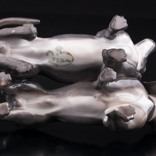 Две таксы, миниатюра, E. A. Muller, Германия, 1890-1927 гг