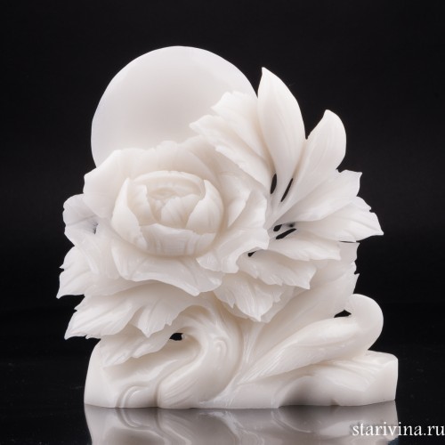 Резной камень Пион и птица, Китай