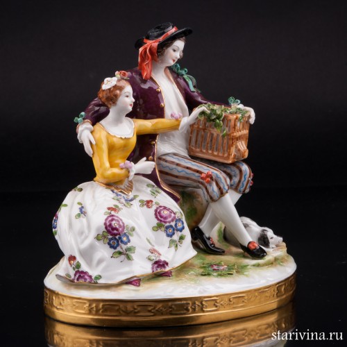 Пара с птичьей клеткой, Volkstedt, Германия, до 1935 г