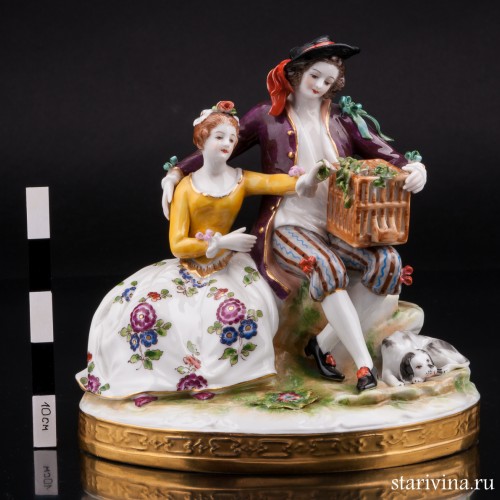 Пара с птичьей клеткой, Volkstedt, Германия, до 1935 г