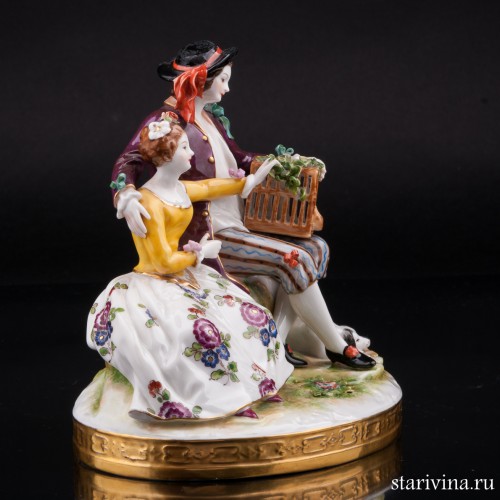 Пара с птичьей клеткой, Volkstedt, Германия, до 1935 г