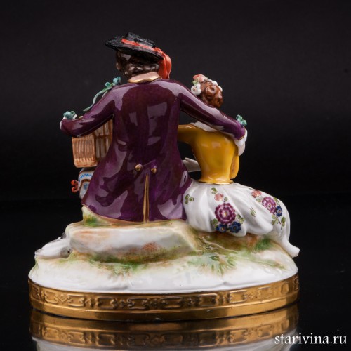 Пара с птичьей клеткой, Volkstedt, Германия, до 1935 г