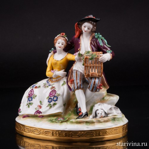 Пара с птичьей клеткой, Volkstedt, Германия, до 1935 г