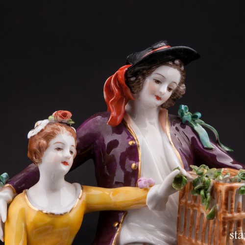 Пара с птичьей клеткой, Volkstedt, Германия, до 1935 г