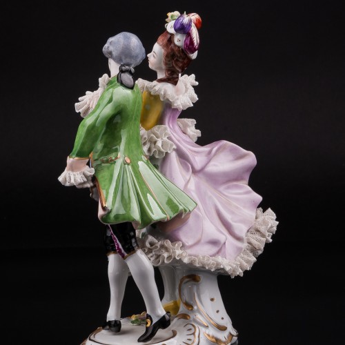 Пара с веером, кружевная, Volkstedt, Германия, вт. пол. 20 в