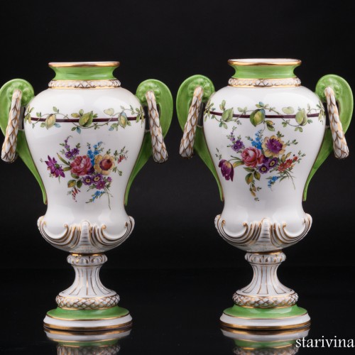 Две вазы, ручная роспись, Carl Thieme, Германия, нач. 20 в