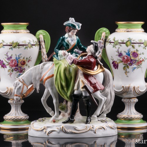 Две вазы, ручная роспись, Carl Thieme, Германия, нач. 20 в