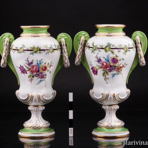 Две вазы, ручная роспись, Carl Thieme, Германия, нач. 20 в