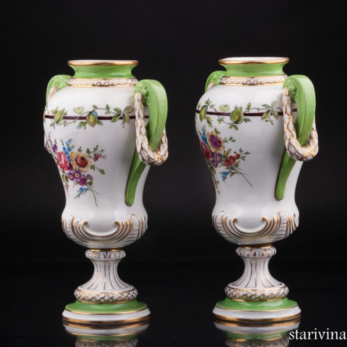 Две вазы, ручная роспись, Carl Thieme, Германия, нач. 20 в