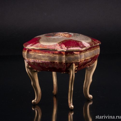 Шкатулка на высоких ножках Вечерний романс, Германия, нач. 20 в