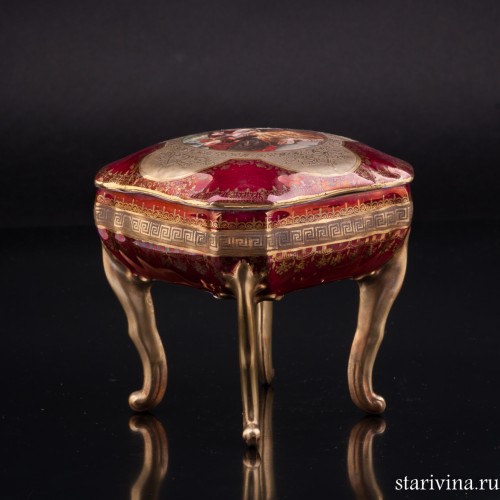 Шкатулка на высоких ножках Вечерний романс, Германия, нач. 20 в