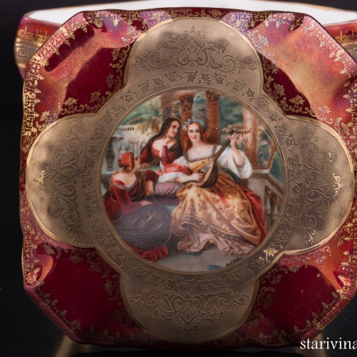 Шкатулка на высоких ножках Вечерний романс, Германия, нач. 20 в