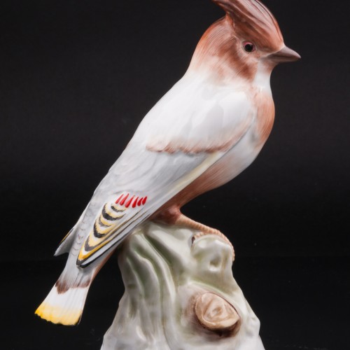 Статуэтка из фарфора птицы Свиристель, Herend, Венгрия.