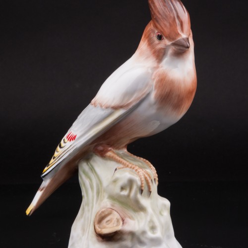 Статуэтка из фарфора птицы Свиристель, Herend, Венгрия.
