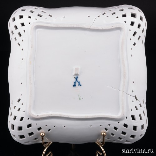 Фарфоровое блюдо "Птицы", Meissen, Германия, кон. 19 в
