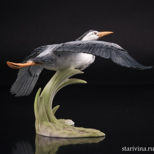 Серая цапля в полете, Goebel, Германия, до 1990 г