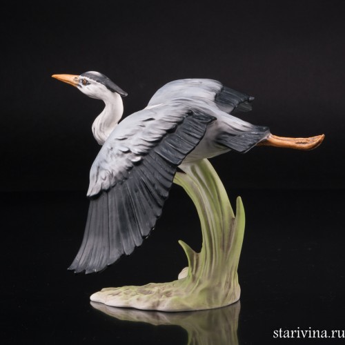 Серая цапля в полете, Goebel, Германия, до 1990 г