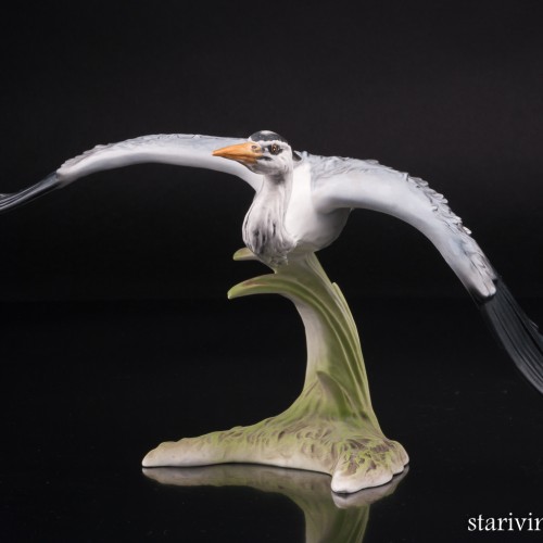 Серая цапля в полете, Goebel, Германия, до 1990 г