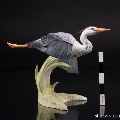 Серая цапля в полете, Goebel, Германия, до 1990 г