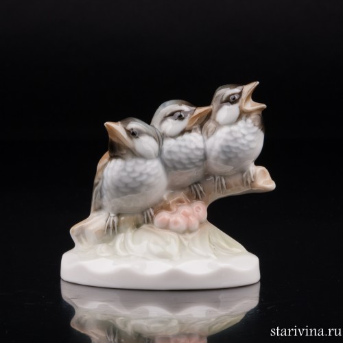 Три птенца, миниатюра, Hutschenreuther, Германия