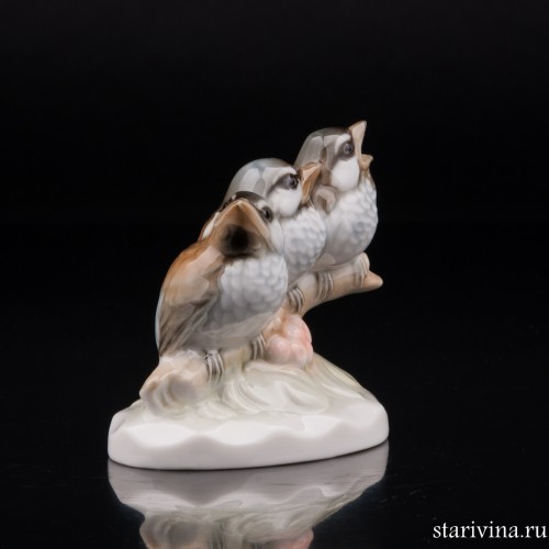 Три птенца, миниатюра, Hutschenreuther, Германия