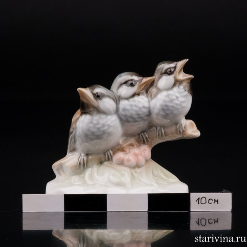 Три птенца, миниатюра, Hutschenreuther, Германия