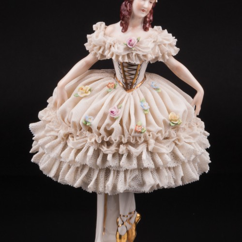 Балерина в белом платье, кружевная, Rudolf Kammer, Германия, 1940-50 гг