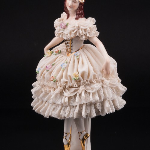 Балерина в белом платье, кружевная, Rudolf Kammer, Германия, 1940-50 гг