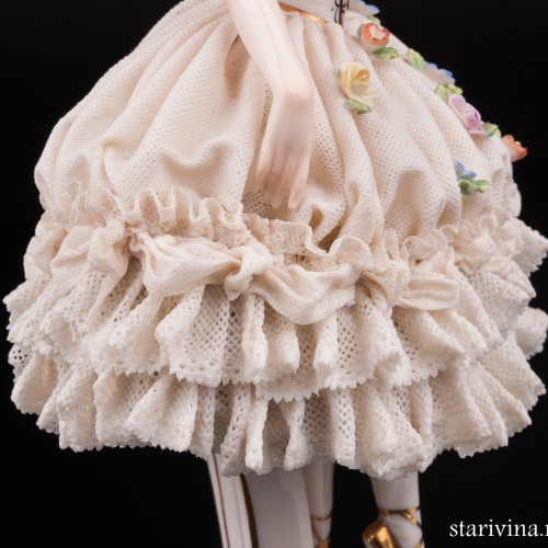 Балерина в белом платье, кружевная, Rudolf Kammer, Германия, 1940-50 гг