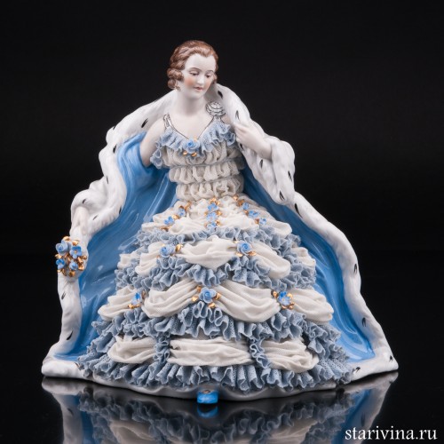 Дама в собольей шубе, кружевная, Muller & Co, Германия, 1907-52 гг