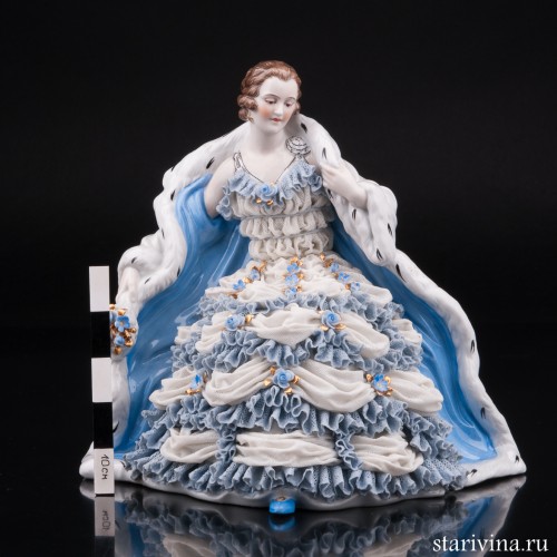 Дама в собольей шубе, кружевная, Muller & Co, Германия, 1907-52 гг