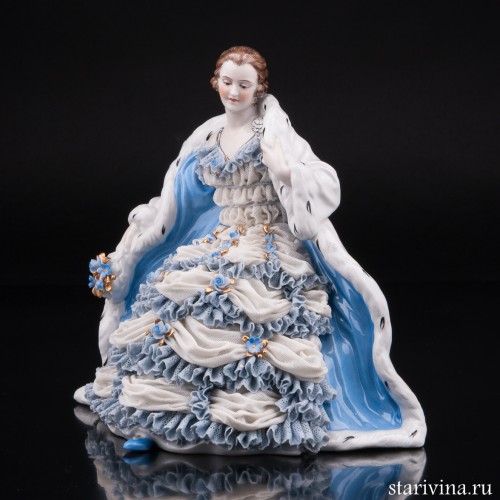 Дама в собольей шубе, кружевная, Muller & Co, Германия, 1907-52 гг