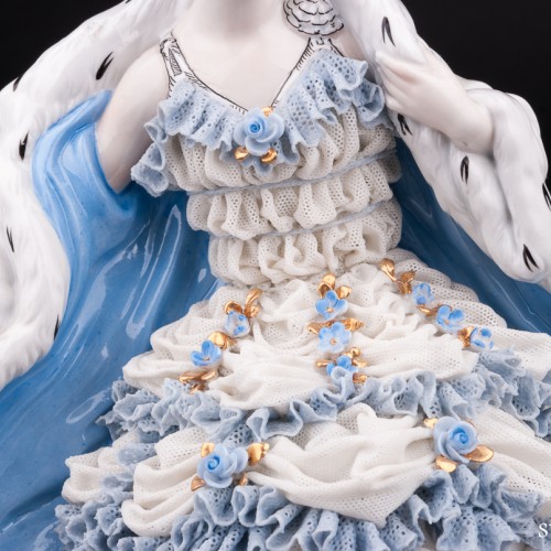 Дама в собольей шубе, кружевная, Muller & Co, Германия, 1907-52 гг