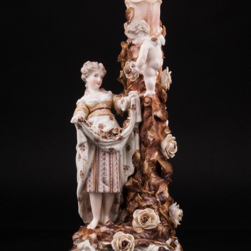 Подсвечник, девушка и Амур собирают розы, Германия, 19 в