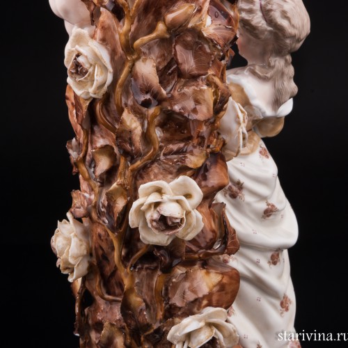 Подсвечник, девушка и Амур собирают розы, Германия, 19 в