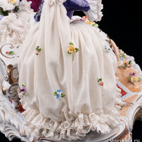 Группа у рояля, кружевная, Дрезден, Германия, сер. 20 в