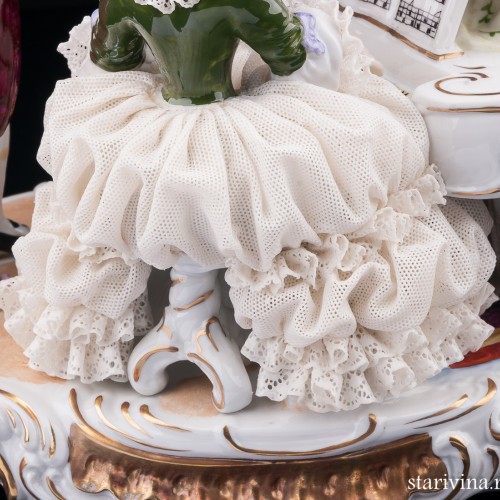 Группа у рояля, кружевная, Дрезден, Германия, сер. 20 в