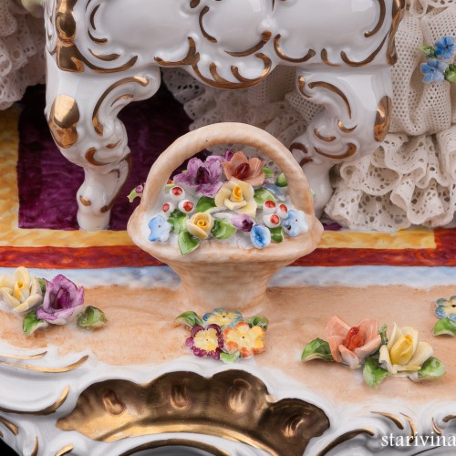 Группа у рояля, кружевная, Дрезден, Германия, сер. 20 в