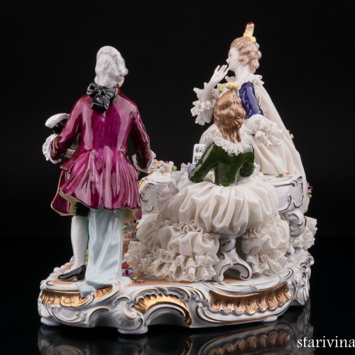 Группа у рояля, кружевная, Дрезден, Германия, сер. 20 в