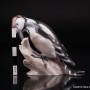 Фигрука птицы из фарфора Пестрый дятел на пне, Bing & Grondahl, Дания.